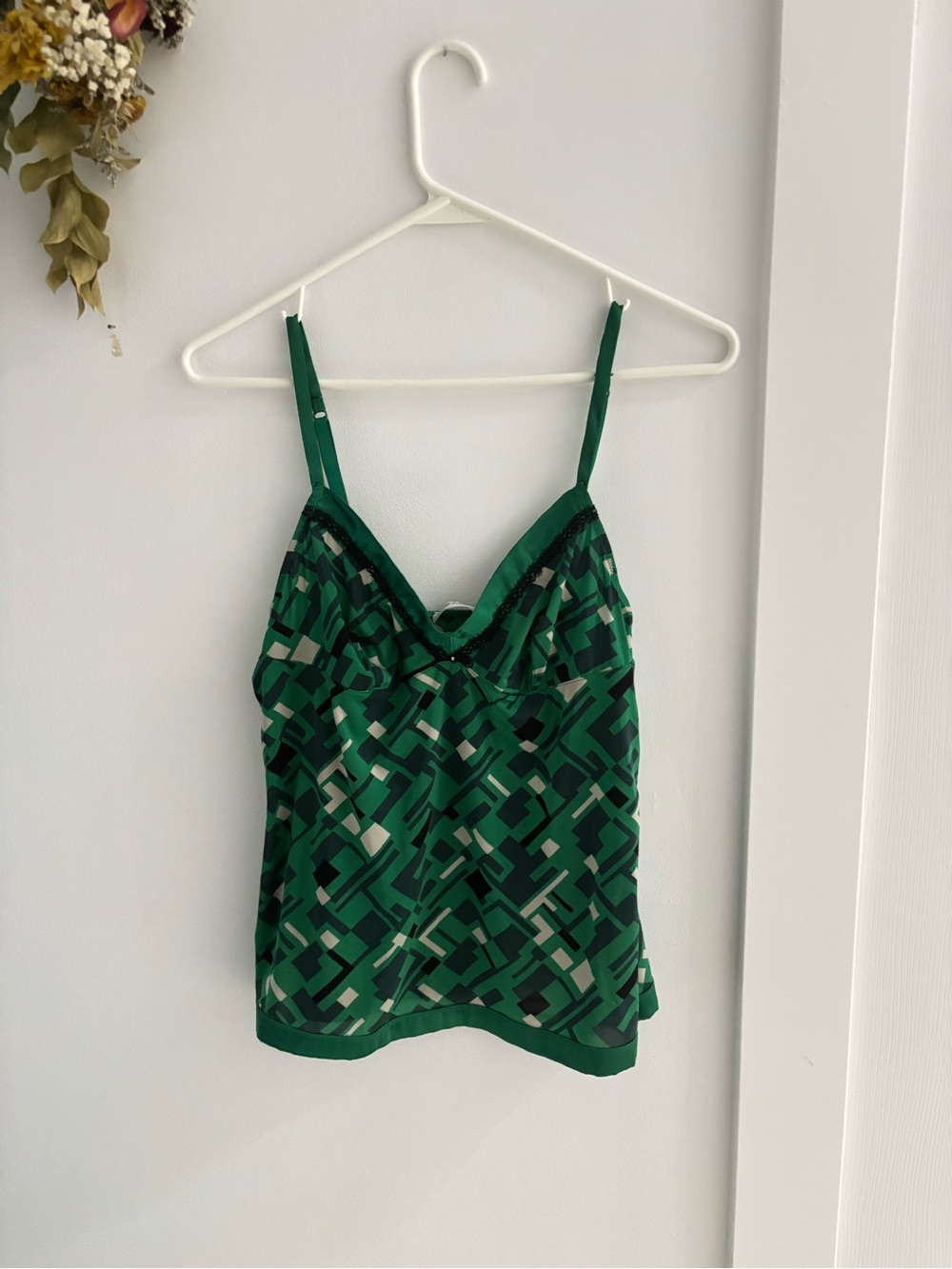 Emerald Geometric Camisole with V-Neck